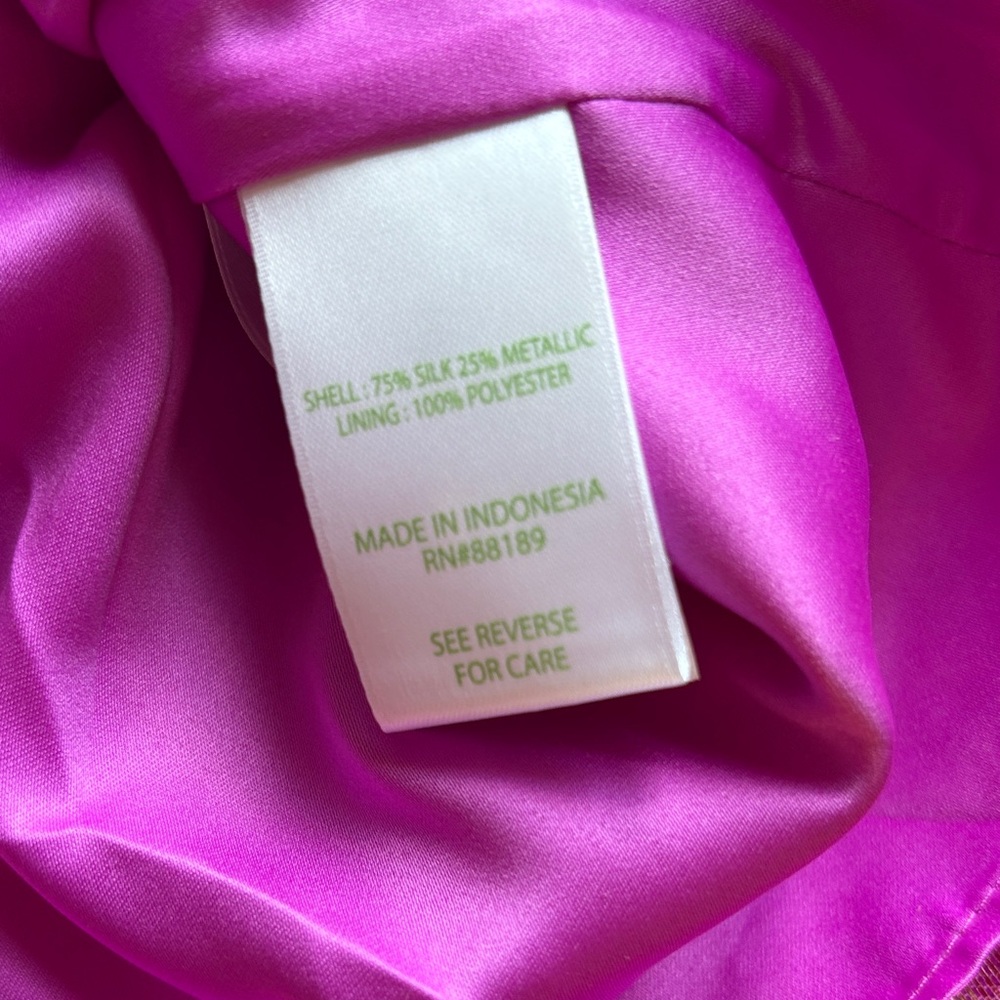 Lilly Pulitzer Magenta Pink Metallic Gold Tiered Dress - Picture 3 of 3